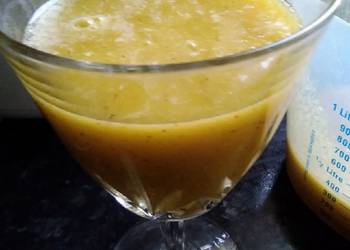 Easy Prepare Recipe Fresh oranges kiwifruit and rootginger smoothie Savory Delicious