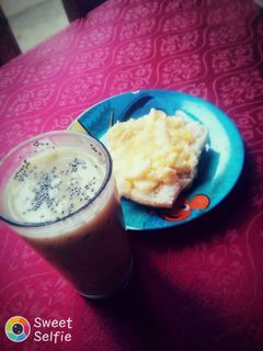 Una foto de Batido de kiwi, plátano y avena