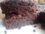 Una foto de brownie sin huevo