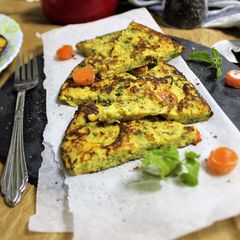 A picture of Spanish Omelette with Indian Flavour.