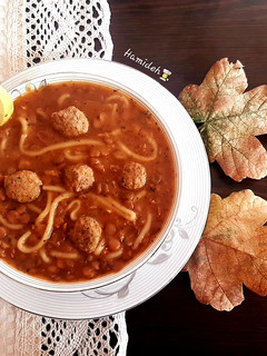 عکسی از دستور سوپ رشته وعدس ترکی (String Soup)😋