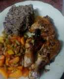 My favorite meal- mukimo njahi, chicken & Veggies