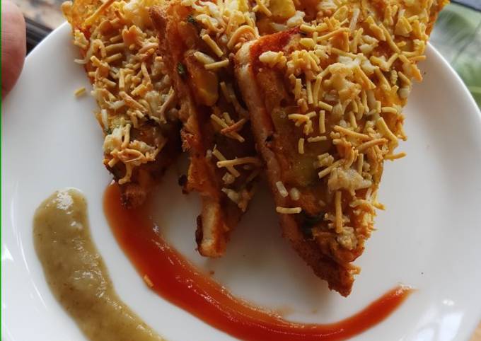 Masala cheese and corn toast