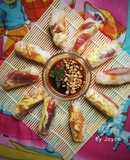 Bò bía mặn chấm tương đen