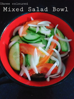 A picture of Three coloured Mixed Salad Bowl.