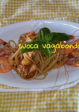 Foto di Spaghetti Pomodorini gialli e Mazzancolle
