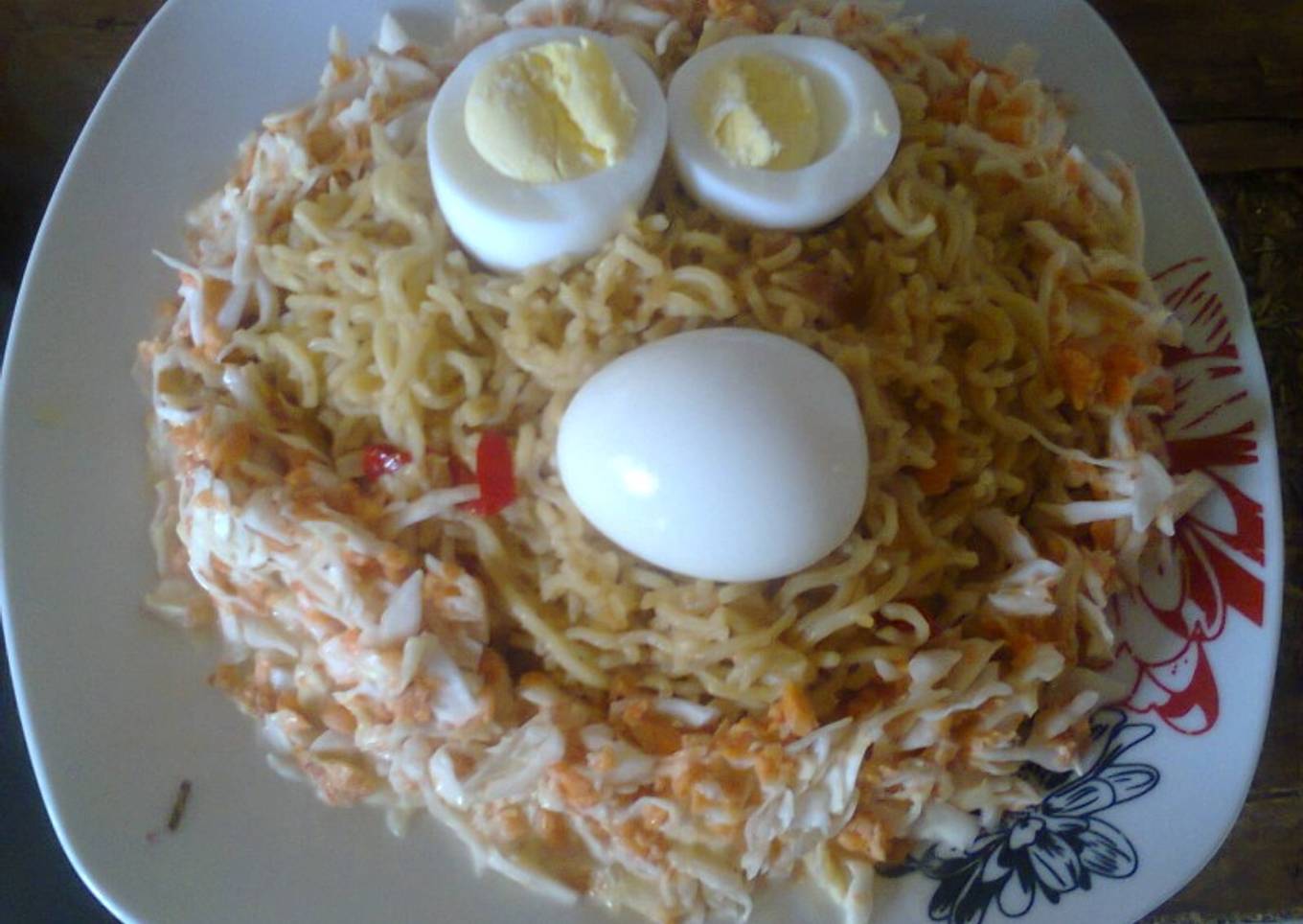 Noodles, Coleslaw and Eggs. #noodlescompetition
