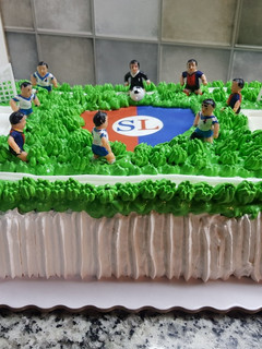 Una foto de Torta de cumple "Cancha de fútbol"