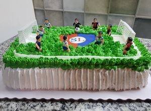 Una foto de Torta de cumple "Cancha de fútbol"