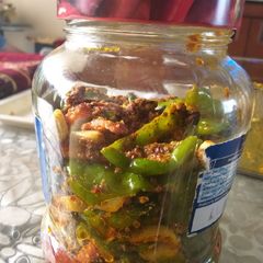 Green chilli garlic carrot achar A picture of Green chilli garlic carrot achar.