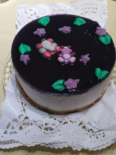 Una foto de Mousse de caramelos de violetas