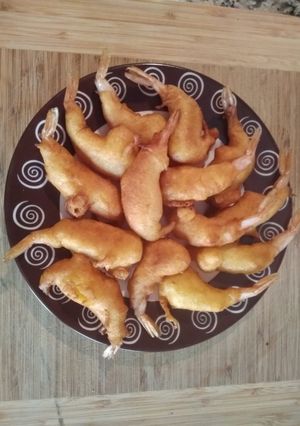 Una foto de Gambas a la gabardina