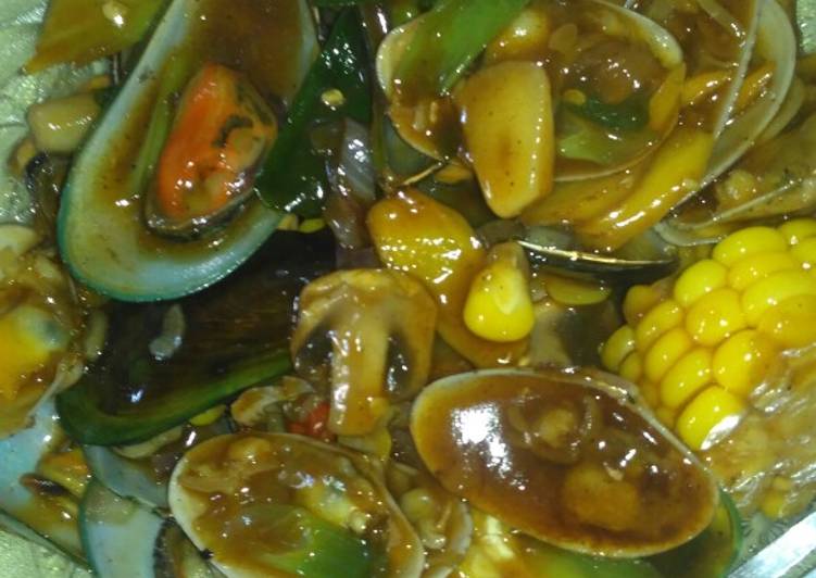 Kerang hijau saus tiram