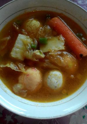 Foto resep Sup Berempah Isi Aneka Baso Seafood