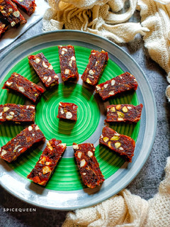 A picture of Healthy Dates and Dryfruits Bars / Khajoor Pak.
