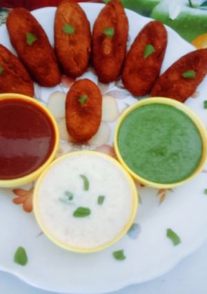 A picture of Left over Khichdi and crispy Tasty nuggets.