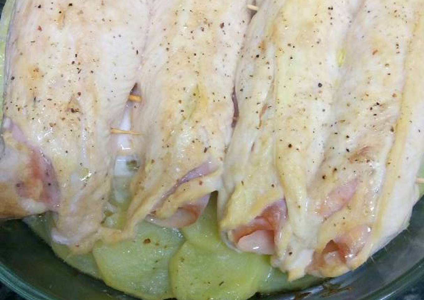 Rollitos de pollo rellenos