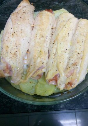 Una foto de Rollitos de pollo rellenos