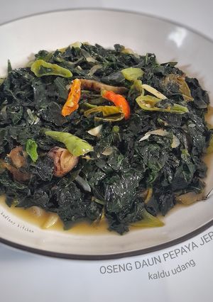 Foto resep Oseng Daun Pepaya Jepang Kaldu Udang