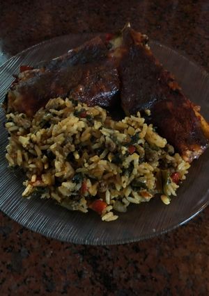 Una foto de Relleno de canelones recuperado de Carne y de Verduras