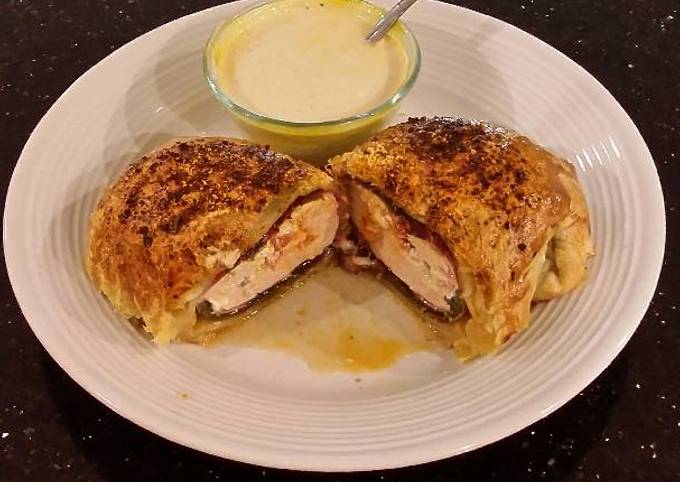 Stuffed Chicken Breasts with Cheese, Poblano Peppers and Pastram