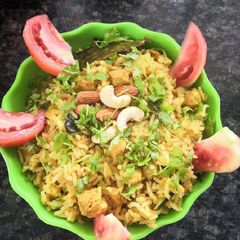 A picture of Soya chunks pulav.