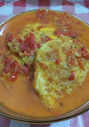 Foto resep Telor ceplok masak santan pedas