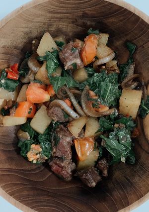 Foto resep Tumis Daging Daun Singkong