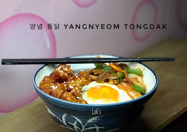 Resep Yangnyeom Tongdak (ayam pedas manis ala korea) yang simpel