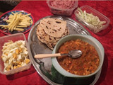 Tacos de pollo, huevo, jamón, muzzarella y panceta