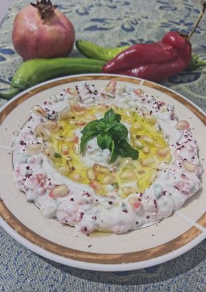 صورة لوصفة غموس لبنة بالخضرا