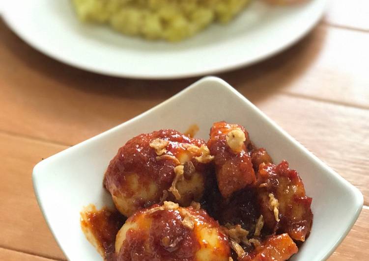 Resep Ayam &amp; Telor Masak Habang (Balado) Anti Gagal