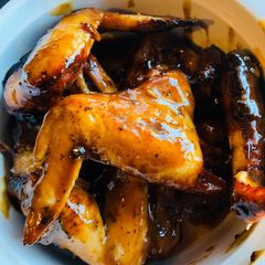 A picture of Honey lemon garlic sticky wings.