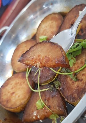 Hình của món Cá thu kho chay.