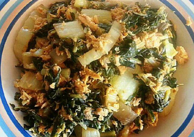Resep Silver beet mix Tuna fish, Bisa Manjain Lidah
