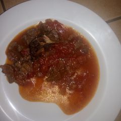 A picture of Meat with garlic sauce.