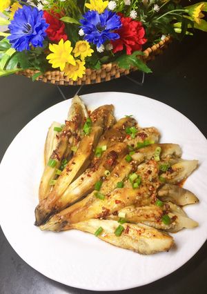 Hình của món Cà tím nướng,sốt xì dầu sate.