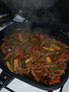A picture of Beef with vegetables.