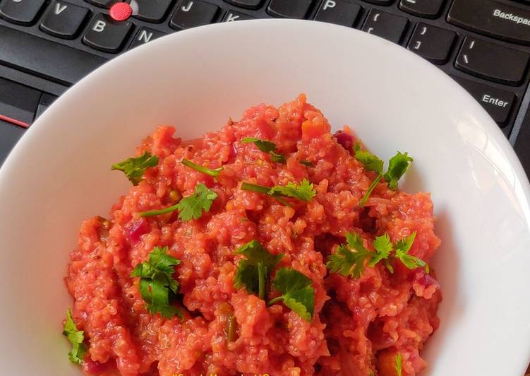 Steps to Make Super Quick Homemade Beetroot Masala Daliya