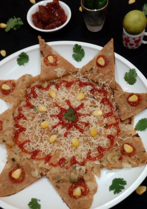 A picture of Cheesy sattu paratha.