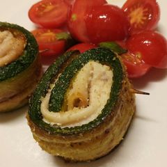 A picture of Involtini di zucchine e spada courgette and swordfish rolls.