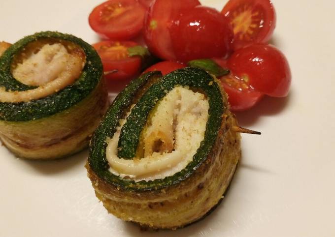 Involtini di zucchine e spada courgette and swordfish rolls