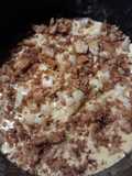 Hominy and Cauliflower in a Cheesey Sauce