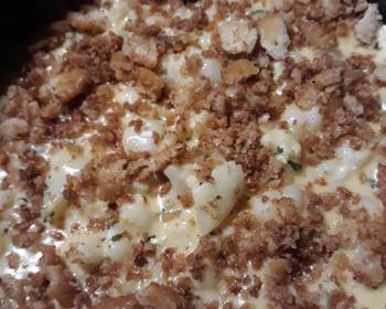 The New Way Making Recipe Hominy and Cauliflower in a Cheesey Sauce Most Delicious