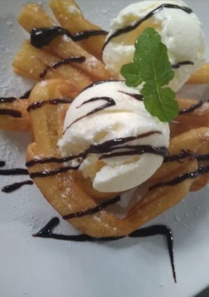 Foto resep Churros chruncy with ice cream