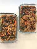 Espirales integrales con verduras salteadas