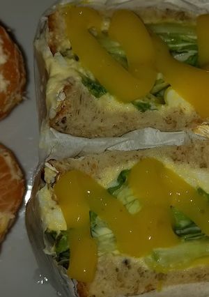 Una foto de Sándwich coreano al estilo uruguayo