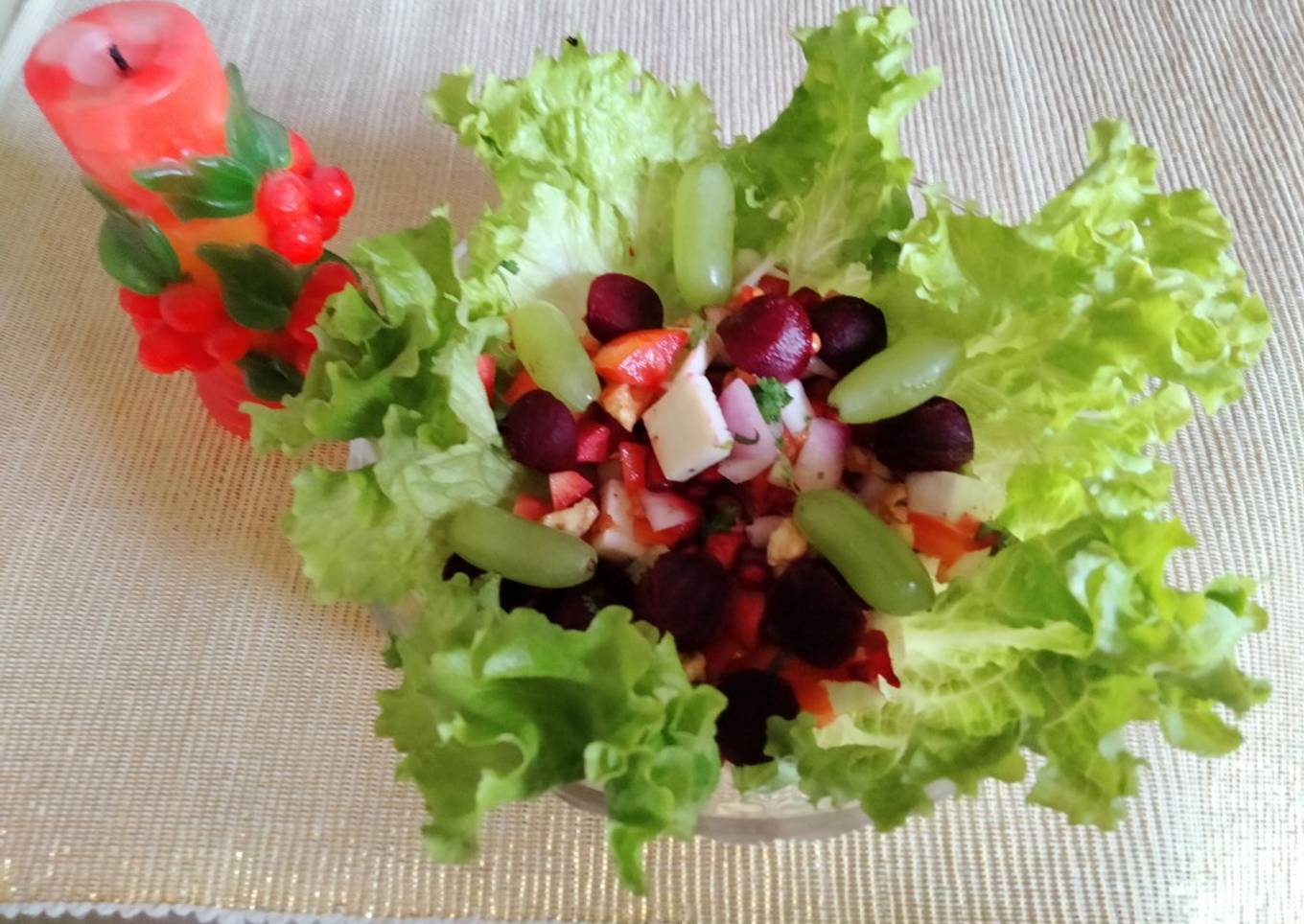 Salad - Fresh vegetables,fruits & walnut salad