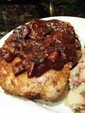 Brad's schnitzel with red wine and mushroom gravy