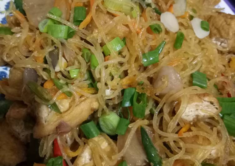 Langkah Mudah untuk Membuat Bihun jagung tumis tahu yang Lezat Sekali